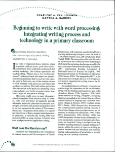 Beginning to write with word processing: Integrating writing process