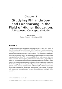 Studying Philanthropy and Fundraising in the Field of Higher