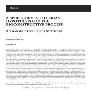 a spirit-driven tillerian hypothesis for the bioconstructive process
