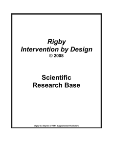 Rigby Intervention by Design Scientific Research Base