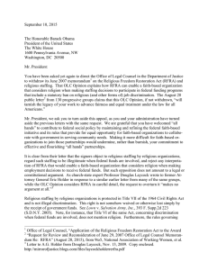 Letter to President to maintain OLC memo 9 10 2015