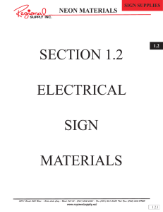 Section 1.2 Electrical Sign Supplies