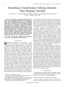 Disturbance Classification Utilizing Dynamic Time Warping Classifier