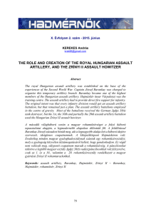 the role and creation of the royal hungarian assault artillery, and the