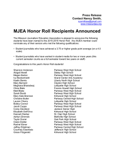 MJEA Honor Roll Recipients Announced