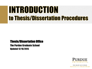 INTRODUCTION to Thesis/Dissertation