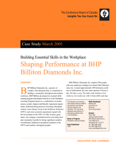 Shaping Performance at BHP Billiton Diamonds Inc.