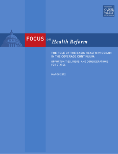 THE ROLE OF THE BASIC HEALTH PROGRAM