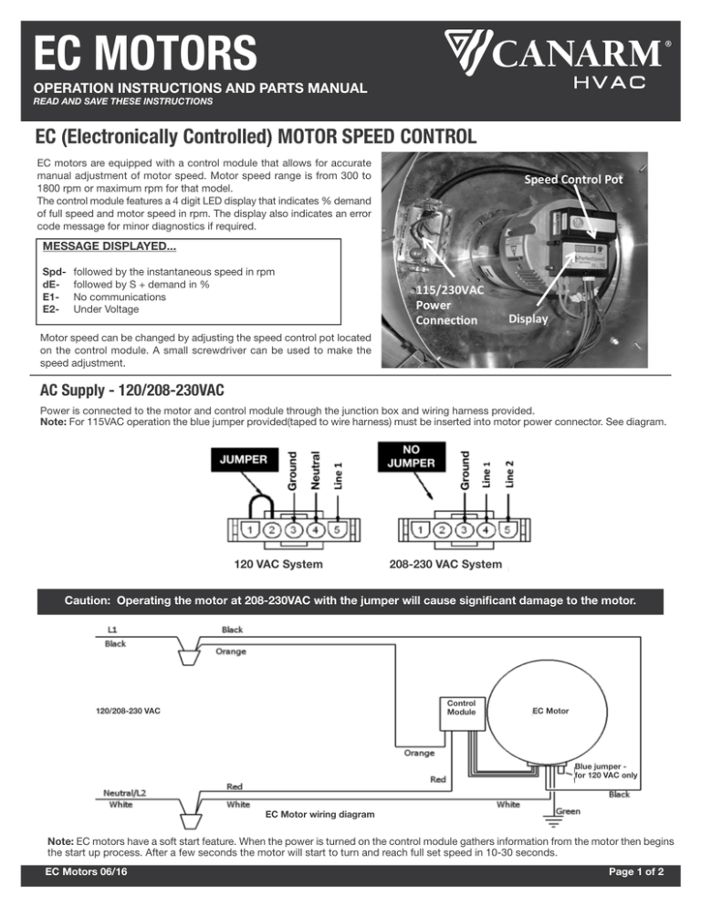 EC Motor User Guide Pool Pump Motor Wiring Diagram StudyLib