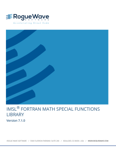 Math Library Special Functions