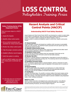 Hazard Analysis and Critical Control Points (HACCP)