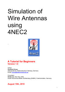 Simulation of Wire Antennas using 4NEC2