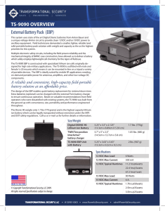 TS-9090 OVERVIEW External Battery Pack (EBP)
