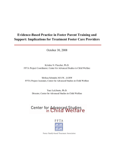 Evidence-Based Practice in Foster Parent Training and Support