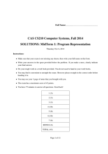 CAS CS210 Computer Systems, Fall 2014 SOLUTIONS