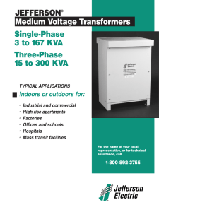 Jefferson Electric Medium Voltage Transformers JEFFERSON
