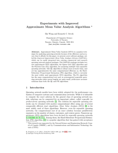 Experiments with Improved Approximate Mean Value Analysis