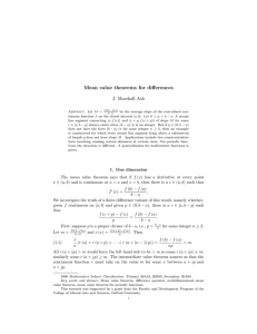 Mean value theorems for differences