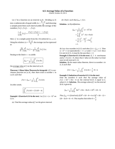 6.5: Average Value of a Function