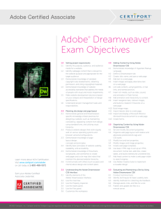 Adobe® Dreamweaver® Exam Objectives