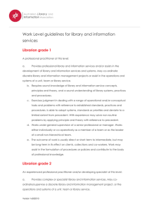 Work Level guidelines for library and information services