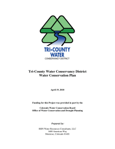 Tri-County Water Conservancy District Water Conservation Plan