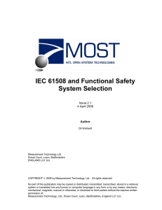 IEC 61508 and Functional Safety System Selection
