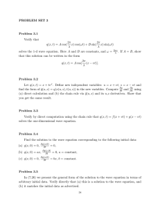 PROBLEM SET 3 Problem 3.1 Verify that q(x, t) = Acos( 2π λ x) cos