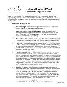 Minimum Residential Wood Construction Specifications