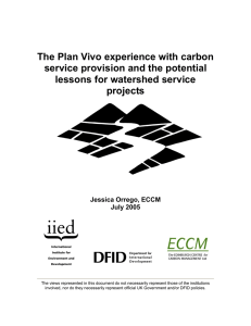 The Plan Vivo experience with carbon service provision