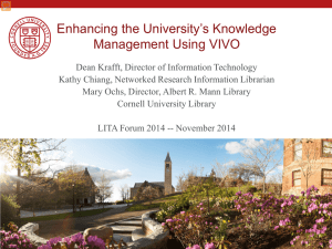Enhancing the University`s Knowledge Management Using VIVO