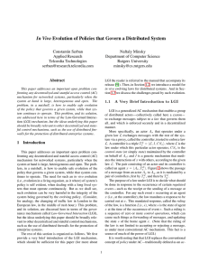 In Vivo Evolution of Policies that Govern a Distributed System