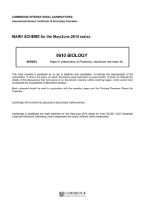 June 2014 Mark scheme 61 - Cambridge International Examinations