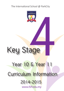 Curriculum Information Year 10 Year 11 4&amp