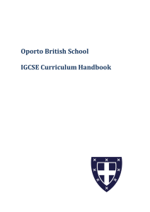 Oporto British School IGCSE Curriculum Handbook