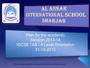 IGCSE Subjects - al ansar international school