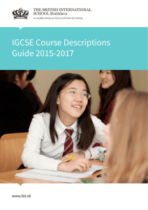 IGCSE Course Descriptions Guide 2015-2017