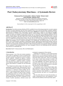 Post Cholecystectomy Diarrhoea—A Systematic Review