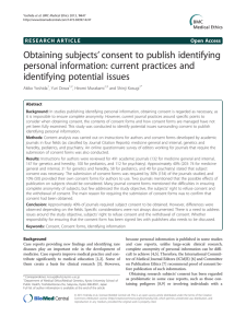 Obtaining subjects` consent to publish identifying personal