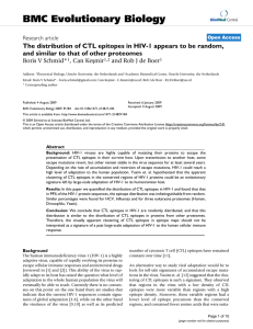 The distribution of CTL epitopes in HIV