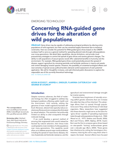 Concerning RNA-guided gene drives for the alteration of wild