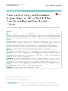 Primary and secondary anti-tuberculosis drug resistance in Hitossa