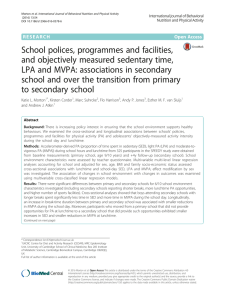 School polices, programmes and facilities, and objectively
