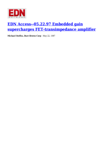 05.22.97 Embedded gain supercharges FET-transimpedance