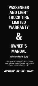 passenger and light truck tire limited warranty owner`s