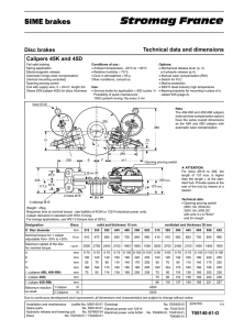 Disc brakes Technical data and dimensions