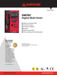 Amprobe DM78C Multimeter Data Sheet PDF