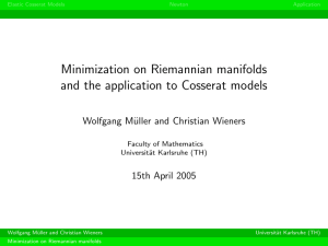 Minimization on Riemannian manifolds and the application to