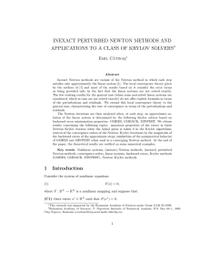 INEXACT PERTURBED NEWTON METHODS AND APPLICATIONS