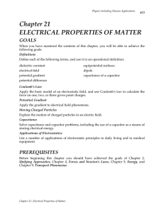 Chapter 21 ELECTRICAL PROPERTIES OF MATTER